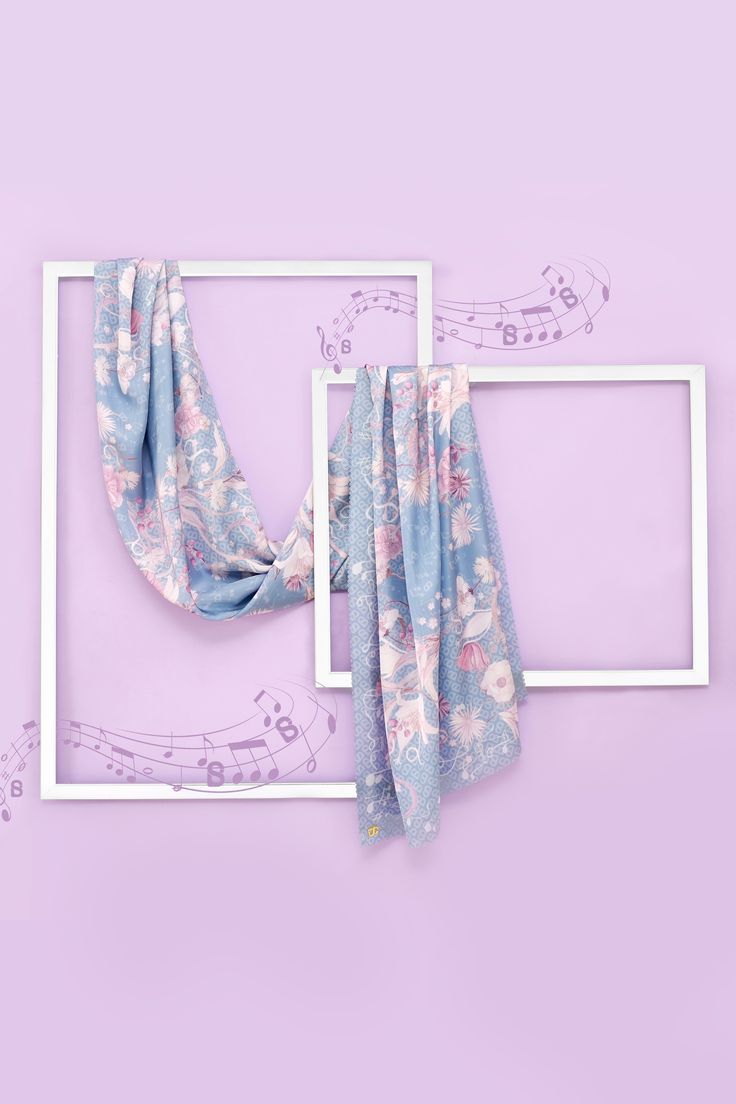 lavender background with fabric